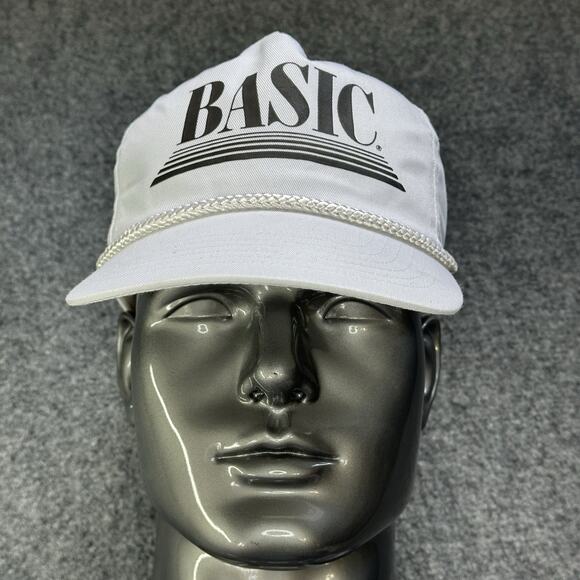 Vintage Your Basic Cap Snapback Trucker Hat White OSFA SnapBack Suede Puff Vtg - Picture 1 of 8